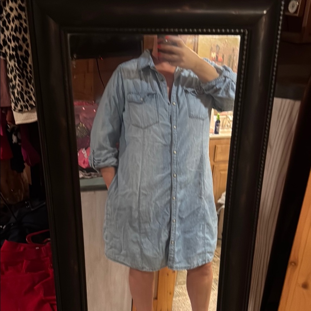 Soma Light Blue Denim Shirt Dress